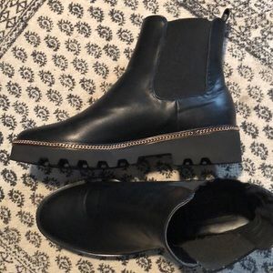 Black moto ankle boots